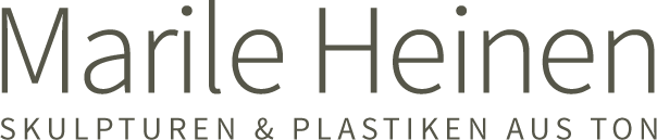Logo Marile Heinen mit Unterzeile Skulpturen und Plastiken aus Ton